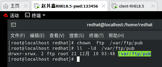 8设置本地系统权限，将属主设为ftp