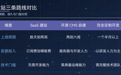 独立站建站路线与推广拆解（自建、开源与 SaaS 三种走法）