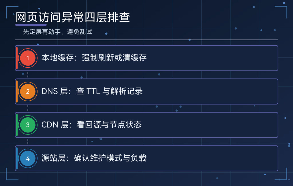 从本地缓存到源站的四层排查顺序